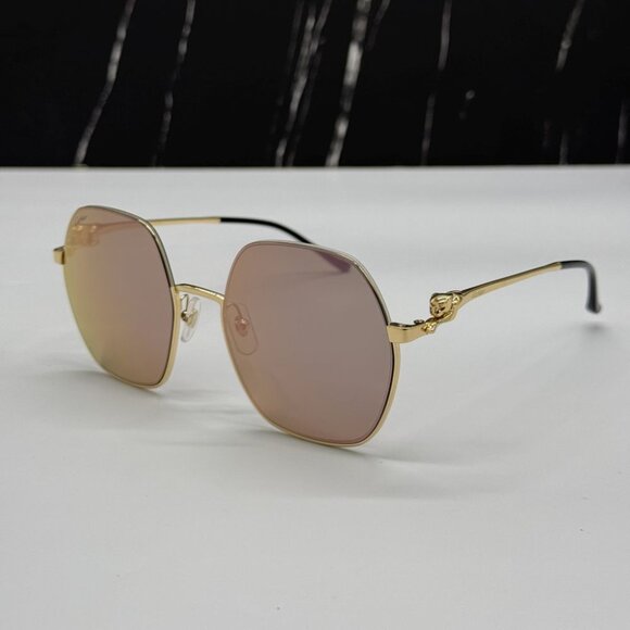 NEW CARTIER CT0267S 004 CARTIER GOLD/PINK TITANIUM WOMEN CARTIER SUNGLASSES - Picture 6 of 15